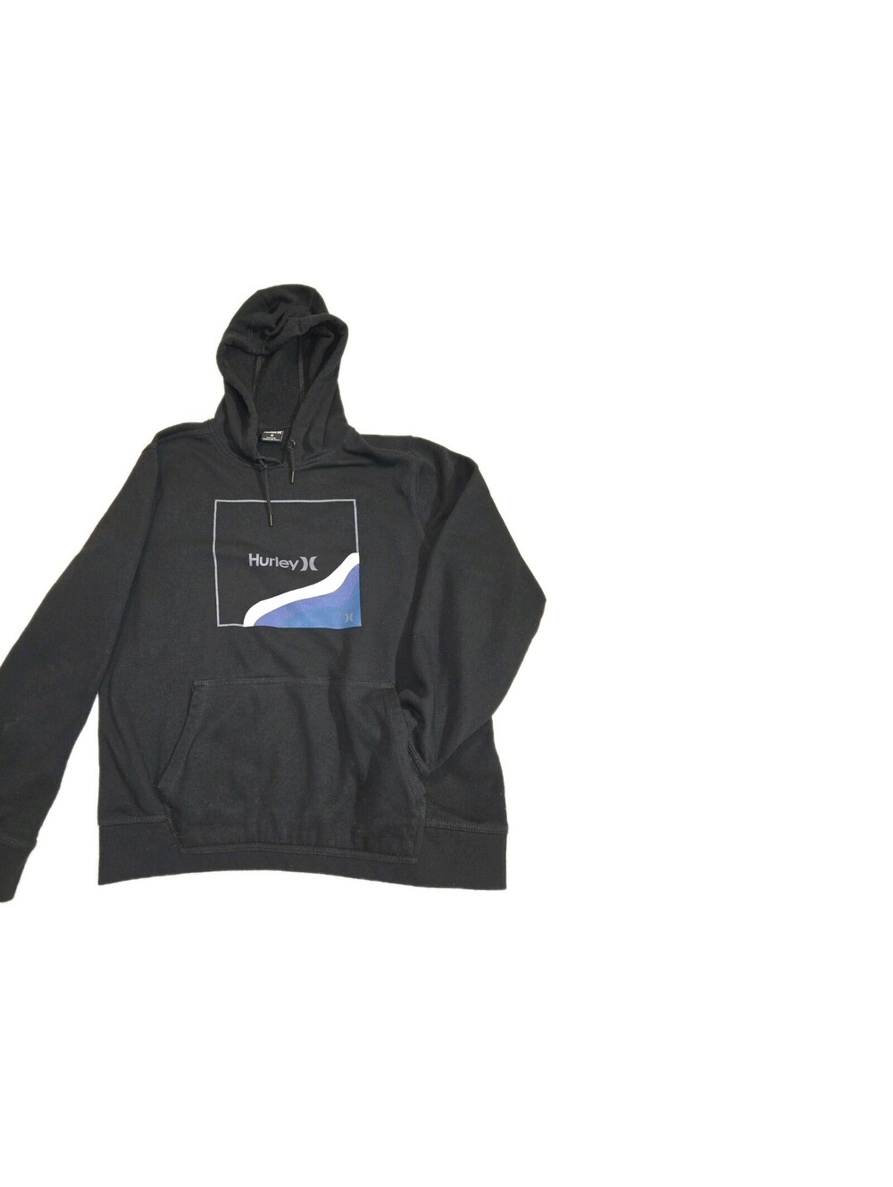 Mens Hurley Hoodie Black With Full Chest Logo Kangaroo Pocket Sz M Skater Street